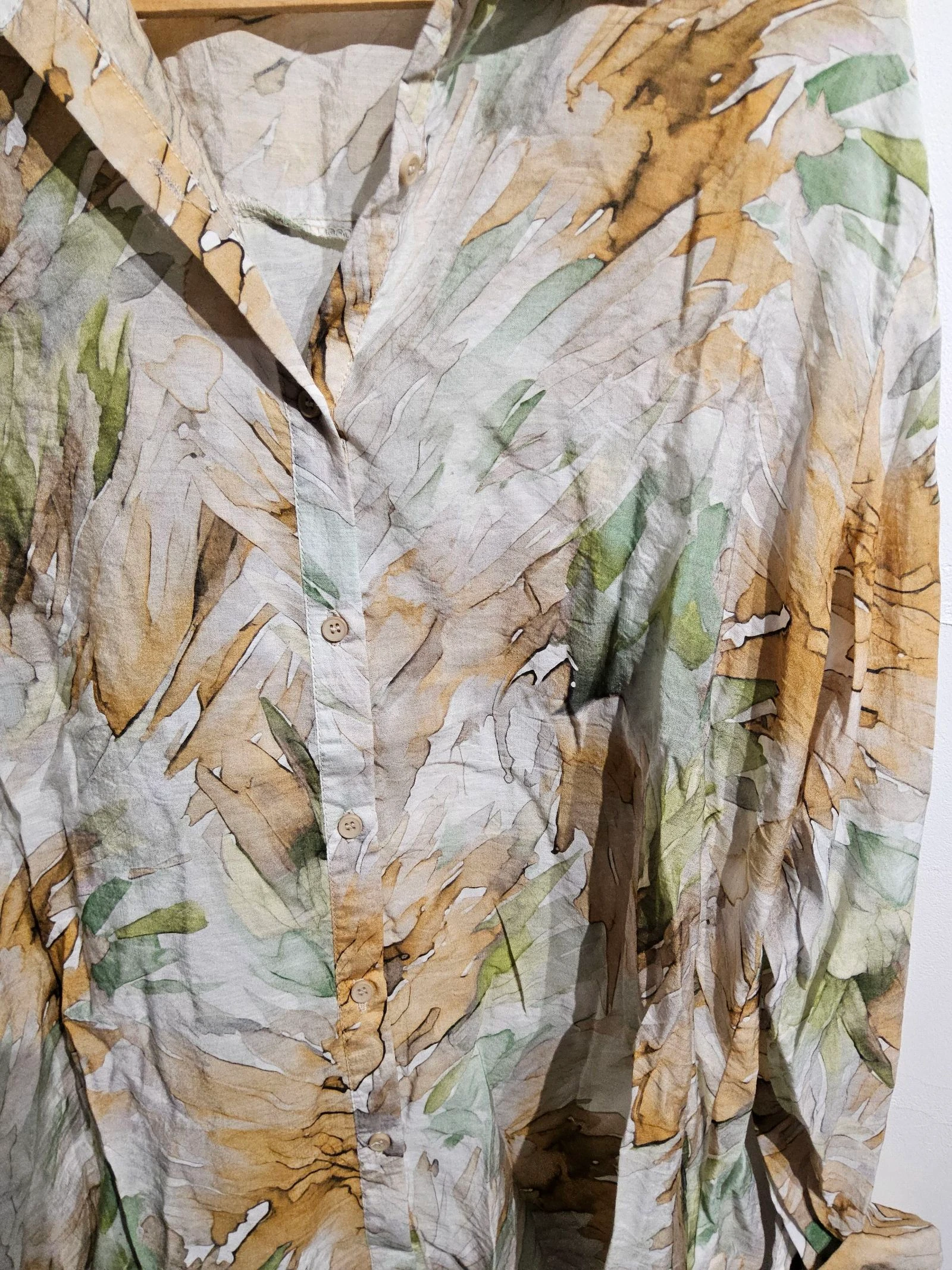 Morghy XL leaf print blouse – viscose, cotton and elastane – photo 2